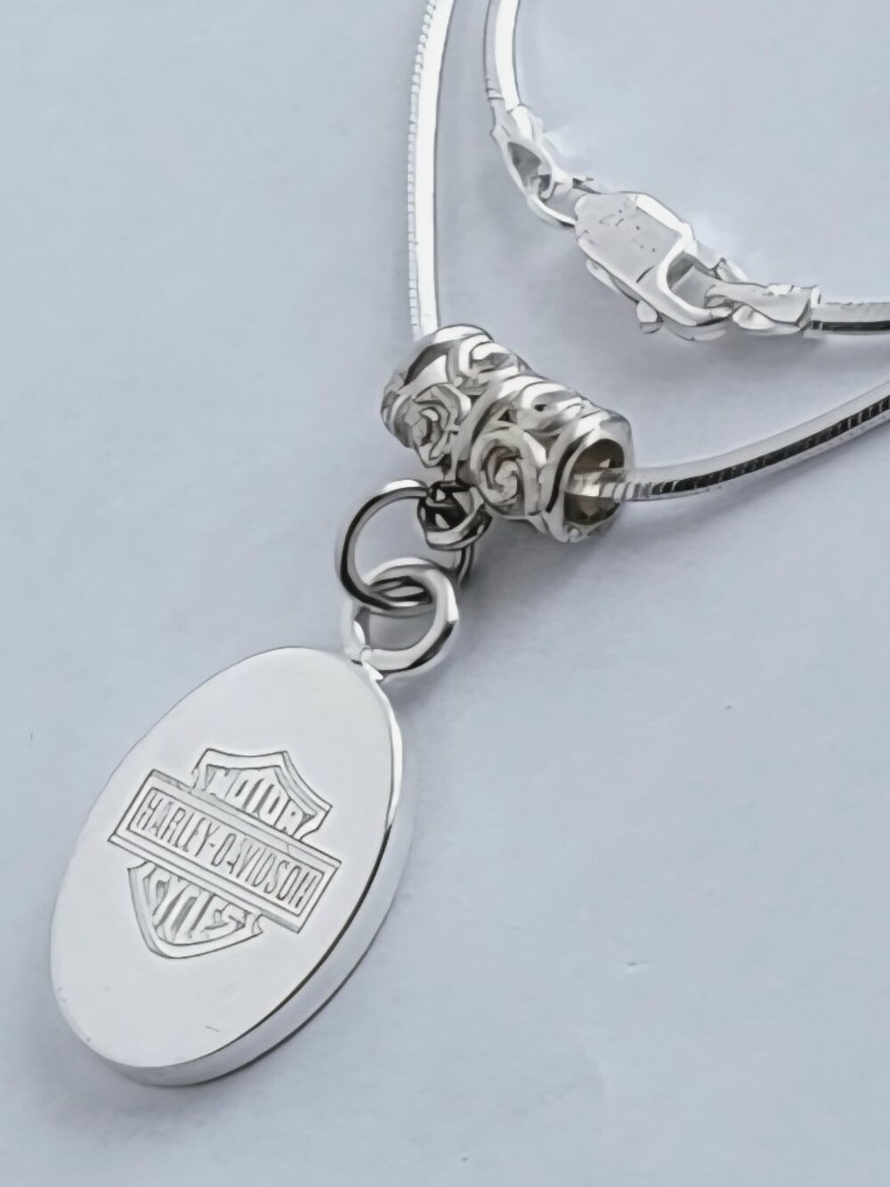 Harley Davidon Pendant & Sterling Silver Chain
